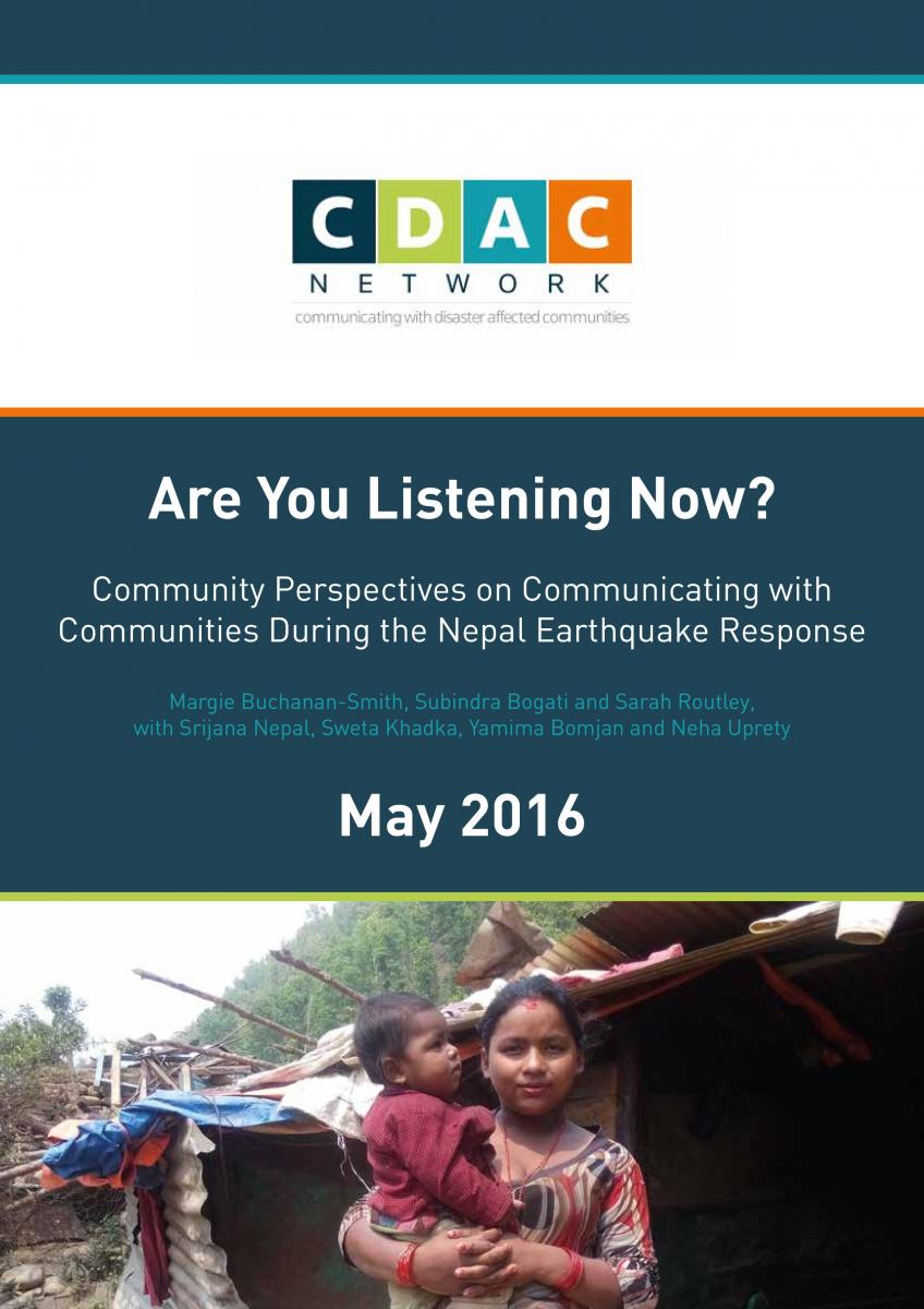 Are you Listening Now? Community Perspectives on Communication with Communities during the Nepal earthquake